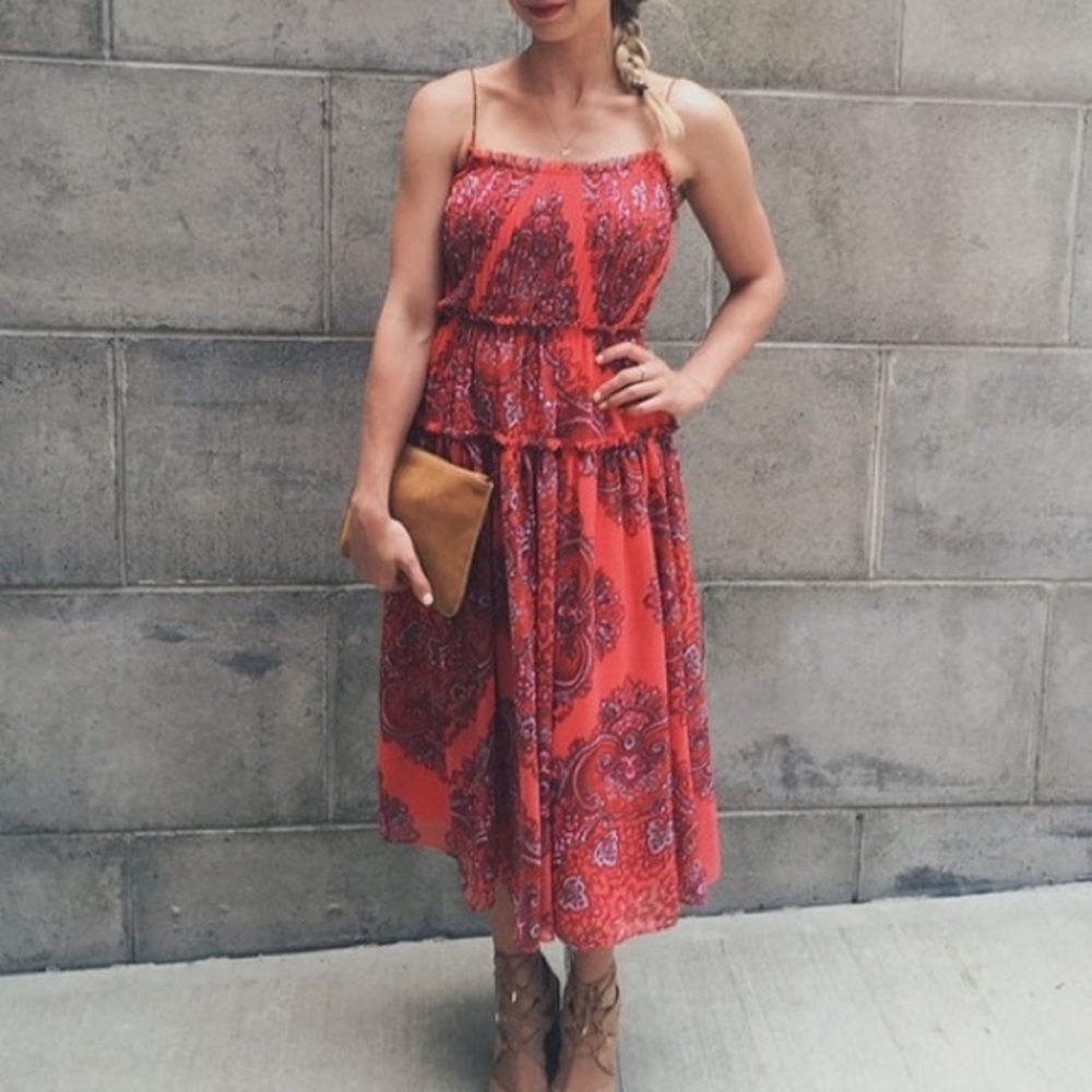 Banana Republic Blogger Favorite! Paisley Pleaded Midi Dress, 6 - Picture 3 of 11